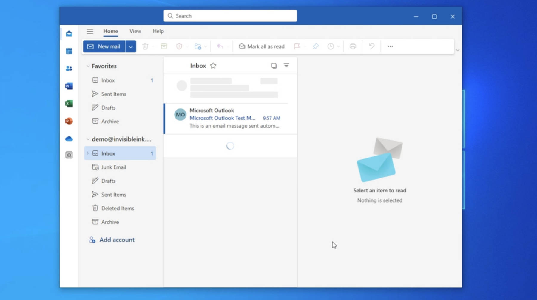 Step 9: Microsoft will finalize the setup of your new mailbox and you should be automatically redirected to the inbox to start using your account.