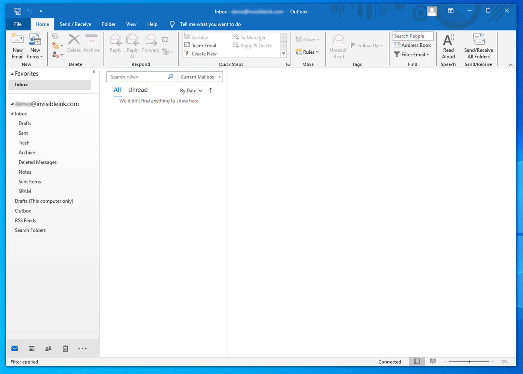 Open Outlook and click the File button in the upper left corner.