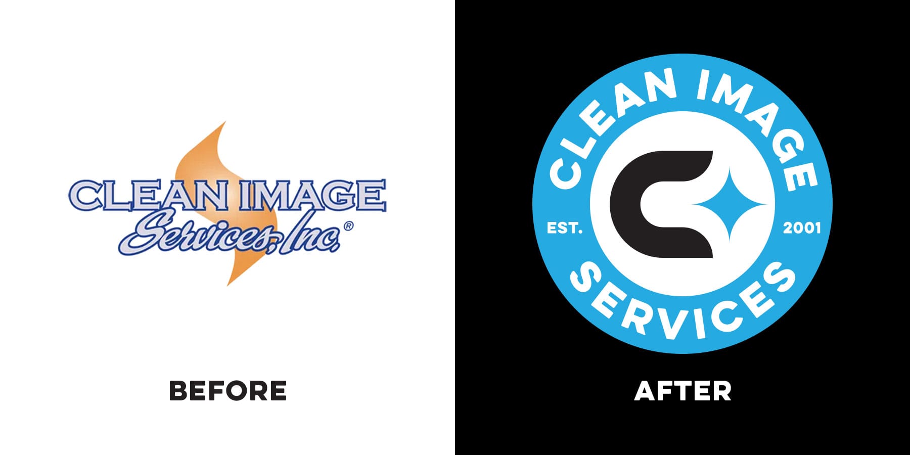 Clean Image Services logo before & after